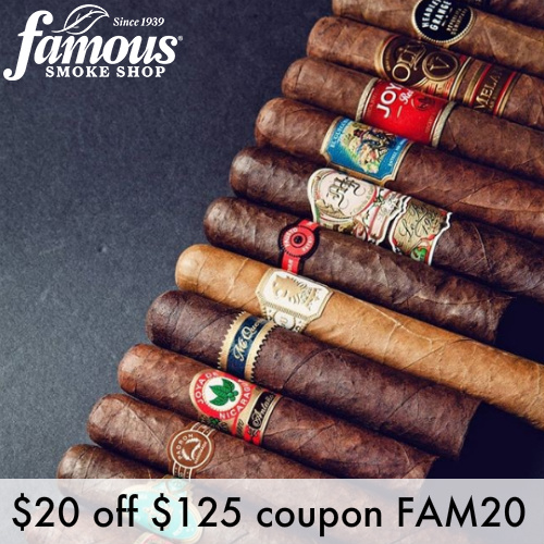Famous Smoke Shop Cigars Coupon 20 off 125 or more