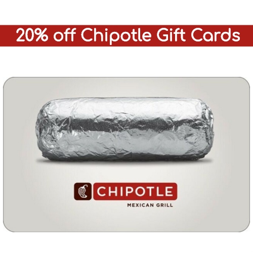 20 off 25 Chipotle Gift Card Only 20