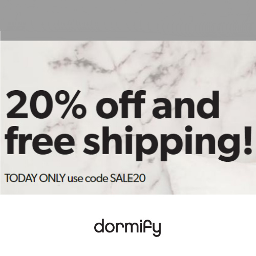 Dormify Coupon Extra 20 off + Free S/H