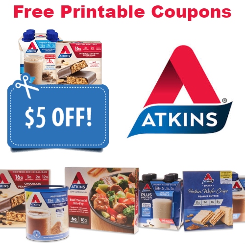 Atkins Products 5 in Coupons
