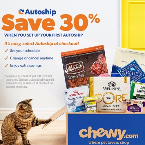 Chewy Deal 30 off Your First Autoship Order