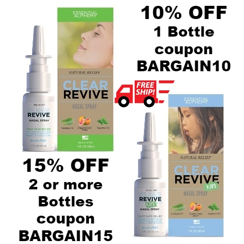 Clear Revive Coupons 10 off 1 Bottle code BARGAIN10 OR 15 off 2 or