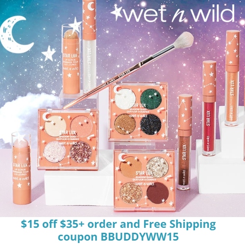 wet n wild Coupon 15 off 35+ order and Free Shipping code BBUDDYWW15