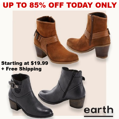 Up to 85% off Boots by Earth : Starting at $19.99 + Free Shipping