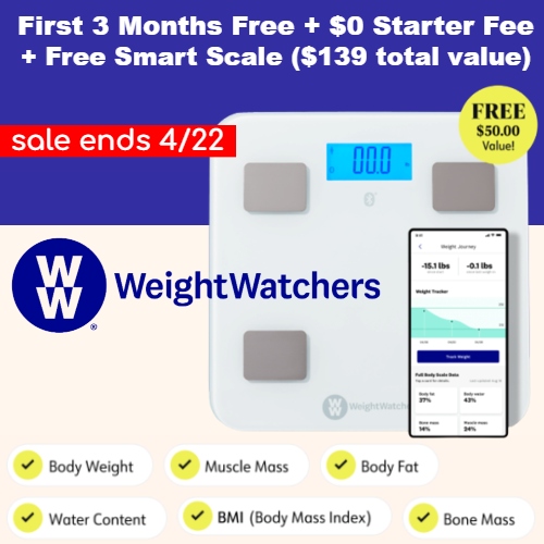 WeightWatchers Discount First 3 Months Free + 0 Starter Fee + Free
