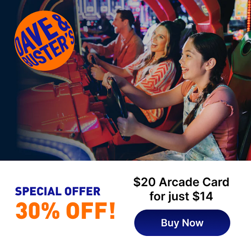 30 off 20 Dave & Buster's or Main Event Arcade Card Only 14